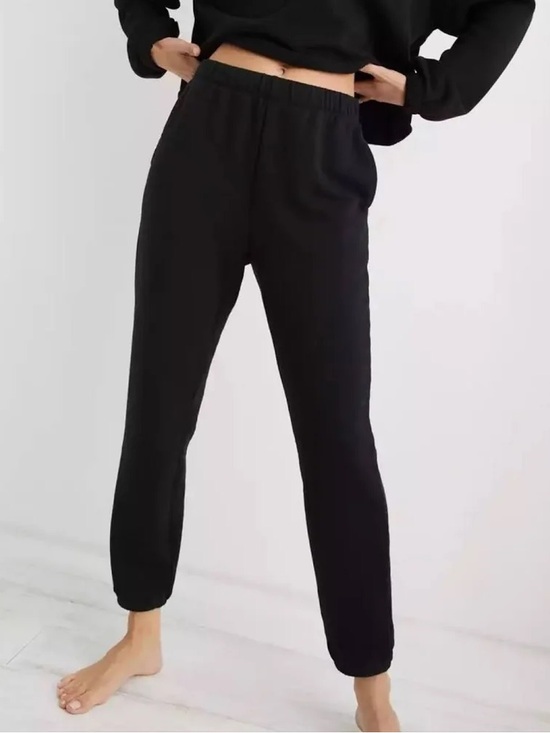 aerie Pants - Aerie Fleece Of Mind Jogger Sweatpants in Black XL